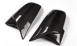 Carbon Black Rearview Mirror Cover Caps - Set of 2 (Carbon Grain Black)