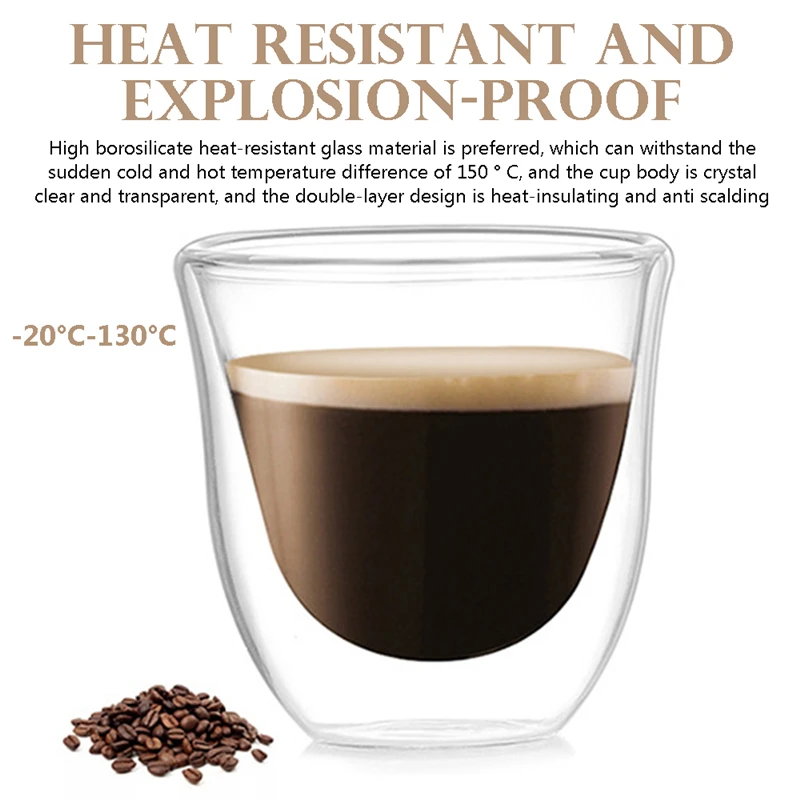 1pc Double Wall Glass Cup With Handle, High Transparent Heat Insulated  Anti-scald Coffee Mug Tea Cup Latte Mug