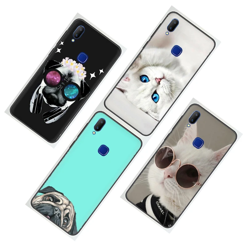 Мопс милый кот с рисунком очков, очки, чехол для телефона для VIVO Y81 Y67 Y75 Y78 Y89 V11 V15 Pro Y17 Y69 Y71 Y91 Y93 Y66 X9 Z5X Y11