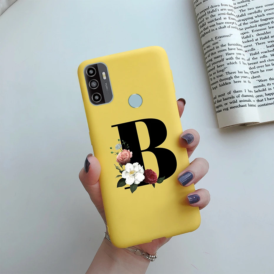 For OPPO A53S 2020 Case Letter Monogram Flower Soft Silicone Phone Back Cover For Oppo a53s 2020 A 53s A53 s Oppoa53 Cases Coque cases for oppo phones Cases For OPPO