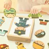 Moulty Magnetic Puzzles Bear Dress up Puzzles With Storage Case Changing 6 Suits Wooden Toys For Kids Professional Dressing Box 1