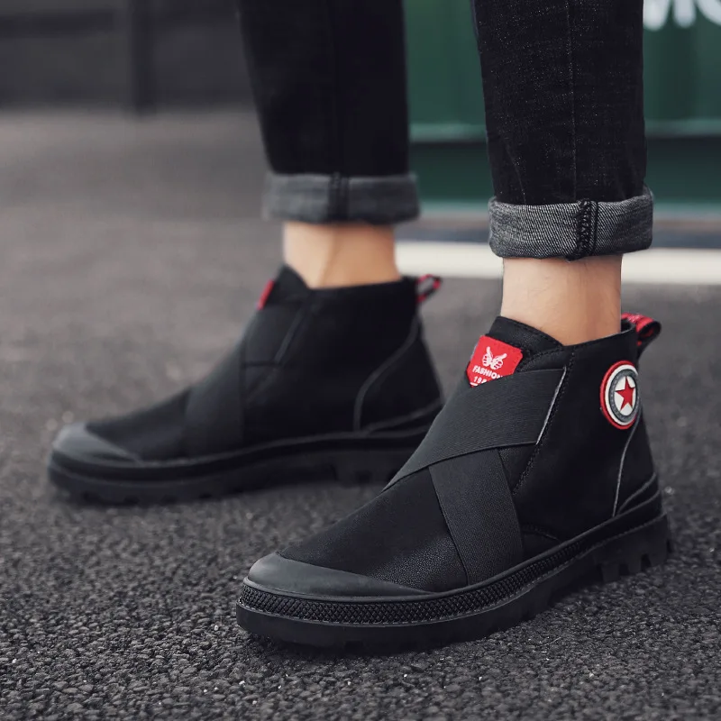 

Martin Boots Autumn & Winter Trend Hight-top Korean-style British-Style Casual Short Boots Mid-top MEN'S SHOES Chelsea Boots MEN