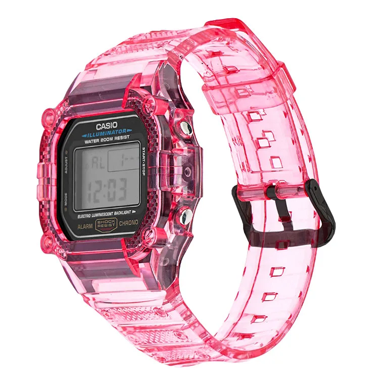 Watch Band Strap For Casio DW5600 GW-5610 Bracelet Watchband Cover Resin Wristband Screen Protectors Case for G-SHOCK Wrist band 