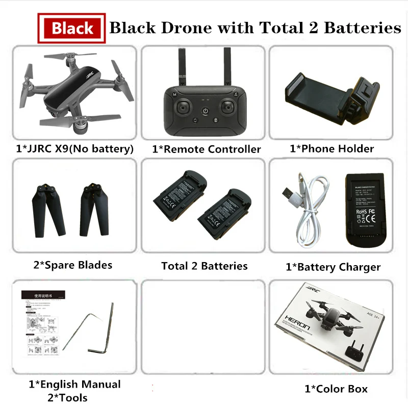 Black-Color Box-2 Fly Dream JJRC X9 Pro Дрон GPS Дроны с камерой HD 5G Дрон бесщеточный оптический поток позиционирования высота удержания следование Квадрокоптер - Цвет: Black-Color Box-2