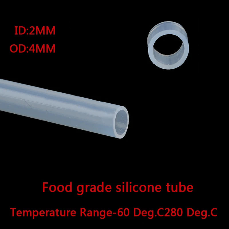 1 метр пищевая прозрачная силиконовая труба мягкий резиновый шланг 1 2 3 4 5 мм из диаметра гибкий шланг для молока пивная труба - Цвет: 2x4mm