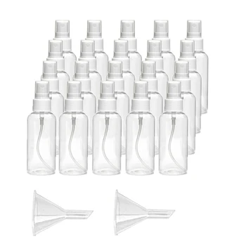 

22PCS 50ML Empty Water Bottle PET Transparent Travel Spray Bottles Portable Mini Bottle with Quick Filling Funnel