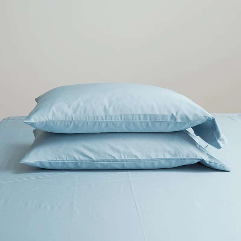 Luxury Egyptian Cotton Bedding Set Duvet Cover Sheet Pillowcase King Queen Size Gray Blue Bed Linen Solid Color Duvet Cover