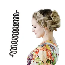 Trenzado de Cabello herramienta rodillo con gancho de pelo magia giro moño Para peinado de Мишура Ligas Para Cabello pinza Para el pelo mujer Канекалон