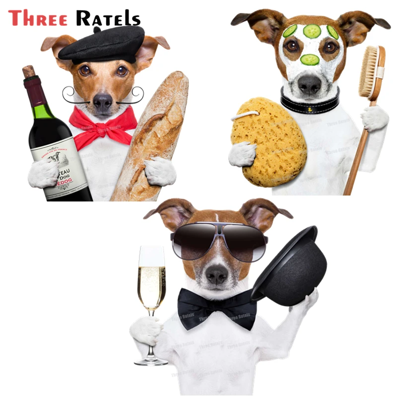 Three Ratels A100-Autocollants Drôles De Chien De Démontage De Jack 3D, Décalcomanie De Chiot De Voiture, Protection Solaire Imperméable Pour La Décor