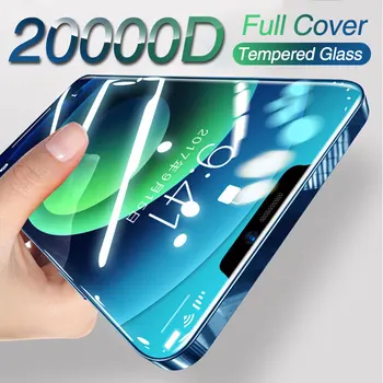 2PCS Full cover tempered protective glass on for iphone 12 mini 11 pro max iphone x xr xs max Curved Edge screen protector film 1