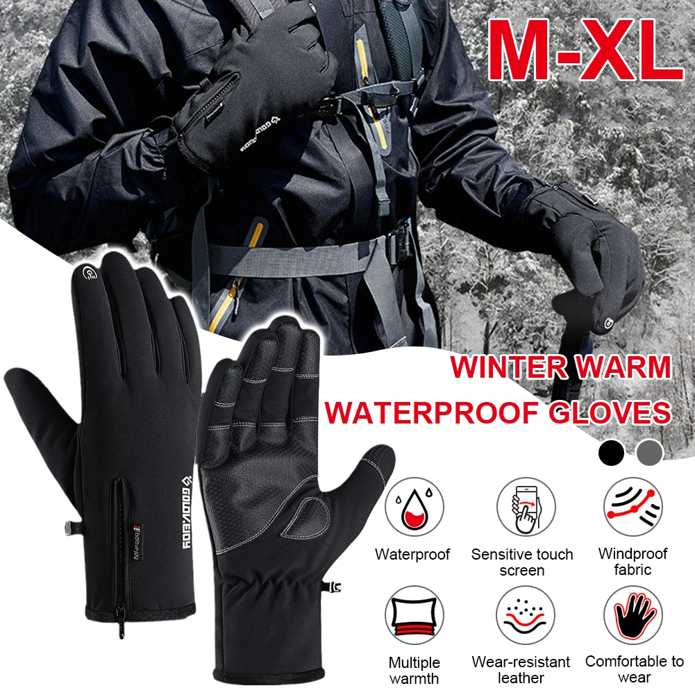

Newest Ski Gloves Cold-proof Waterproof Winter Gloves Cycling Fluff Warm Gloves For Touchscreen Cold Weather Windproof Anti Slip
