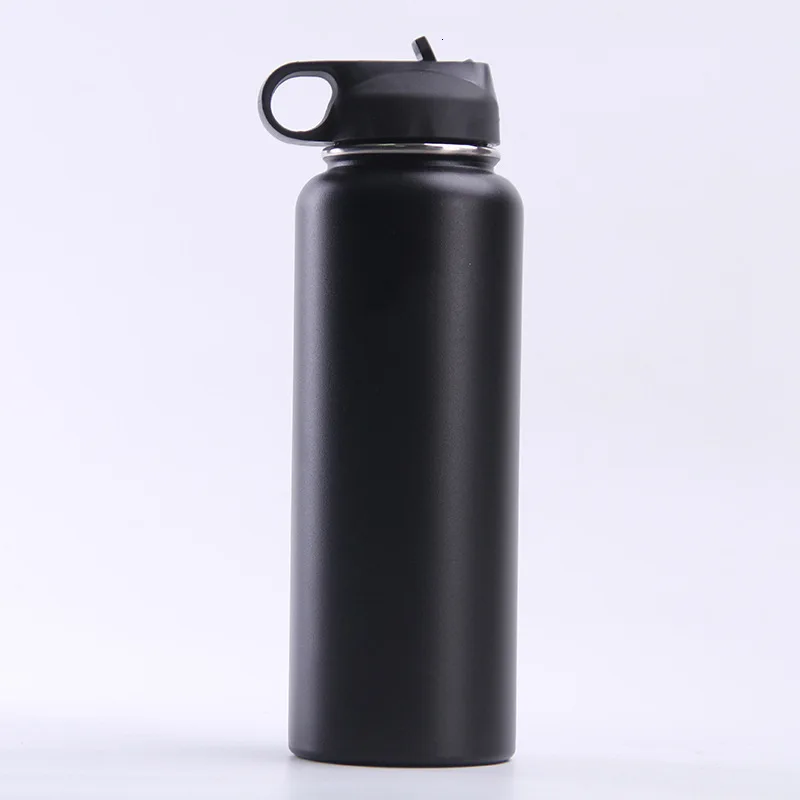 Vip18oz/32 oz/40 oz Двойная Вакуумная Изолированная бутылка для воды из нержавеющей стали с широким горлом бутылка для воды - Цвет: Black