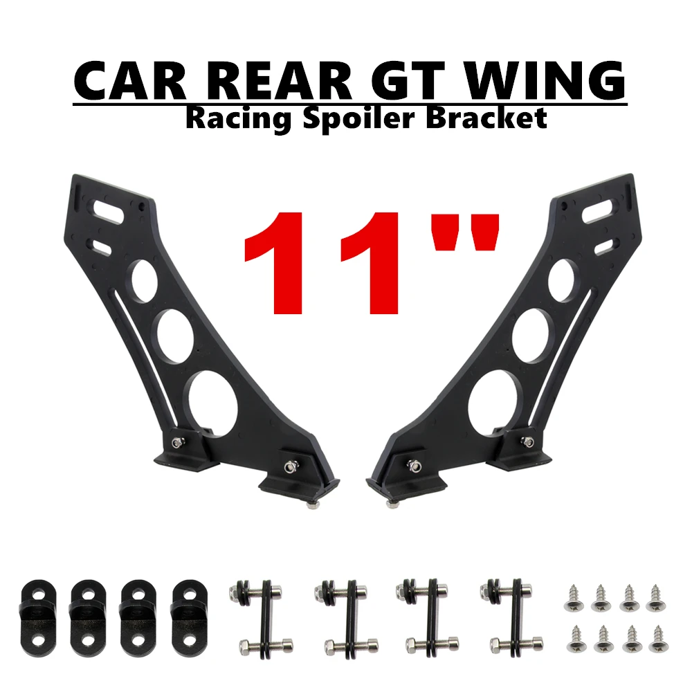 

11" 1 pair Universal Car Rear GT Wing Racing Spoiler Bracket Tripod Drilling Adjustable Leg Mount Brackets Spoilers Mounting D20
