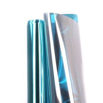 

SUNICE Silver&Blue Privacy Window Film One Way Mirror Adhesive Window Tint Anti UV for Home Office Daytime Privacy Protection