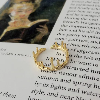 

Gold Vintage Adjustable Irregular Design 925 Sterling Silver Ring For Women Anillos Plata Para Mujer Couple Fine Accessories