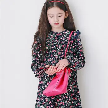 

2020 Hot Sale Girls Printed Dress Spring Long Sleeve Cotton Girls Dresses 2-7t PY292
