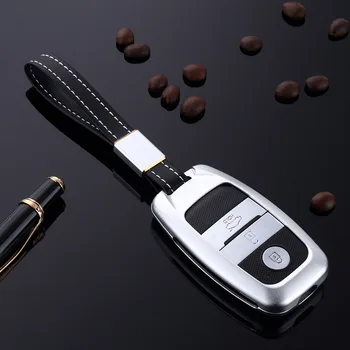

Car Aluminium Alloy Key Cover Shell Case Holder For KIA Sorento KX5 KX3 K3 K5 Sportage Niro Optima 3/4 Button Smart Fob Key