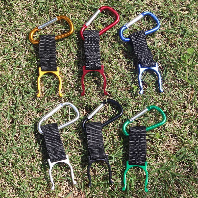 Portable Water Bottle Buckle Mineral Water shui ping kou Beverage Buckle Practical Hanging Buckle Foreign Trade Carabiner 7611 a