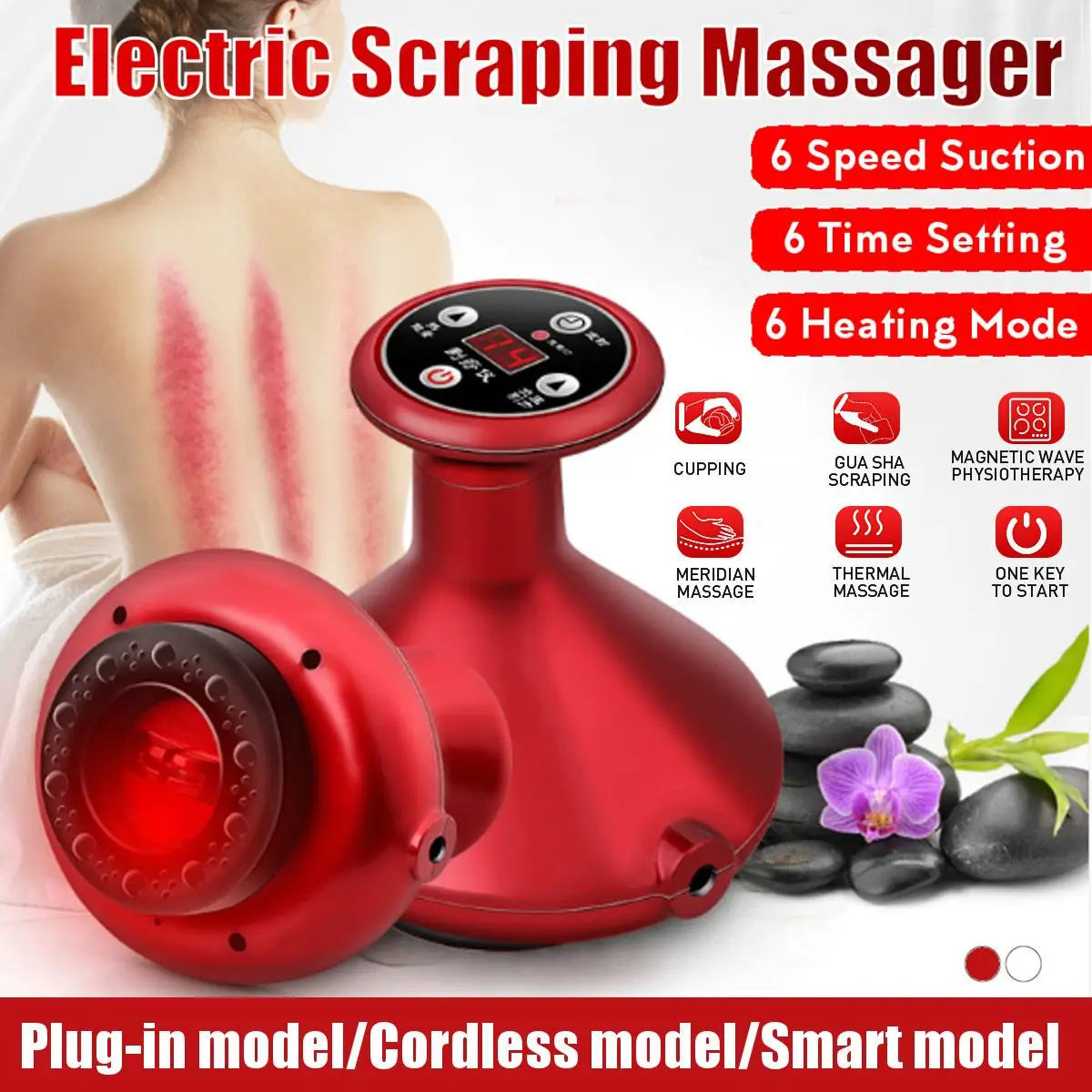 3 Mode Electric USB Scraping Massager Suction Cupping Guasha Scraping