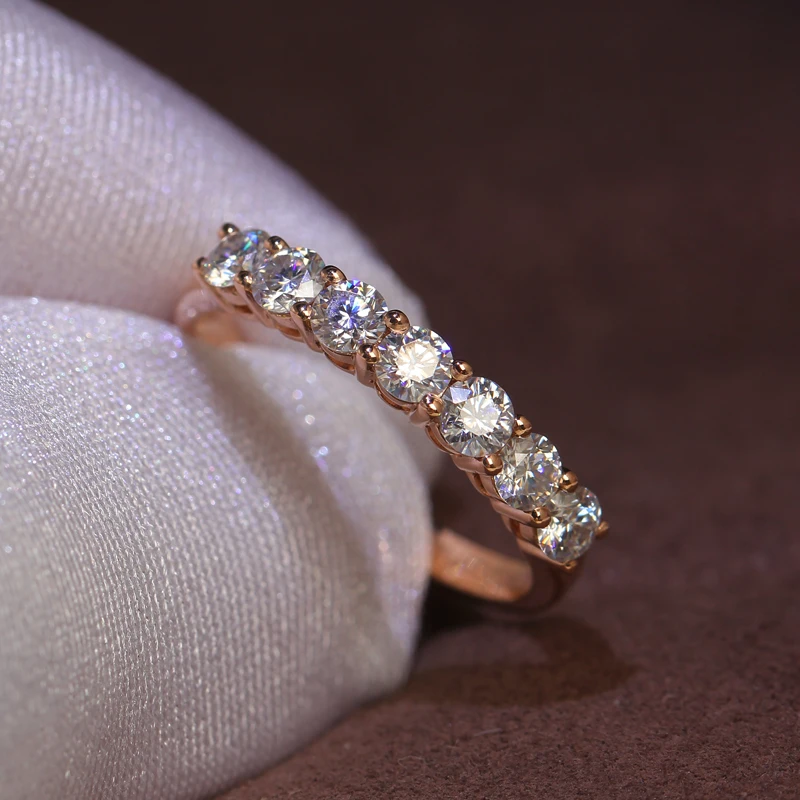 Обручальное кольцо из розового золота 14 к, выполненное на заказ, вечерние ювелирные изделия, обручальное кольцо для юбилея, классический стиль