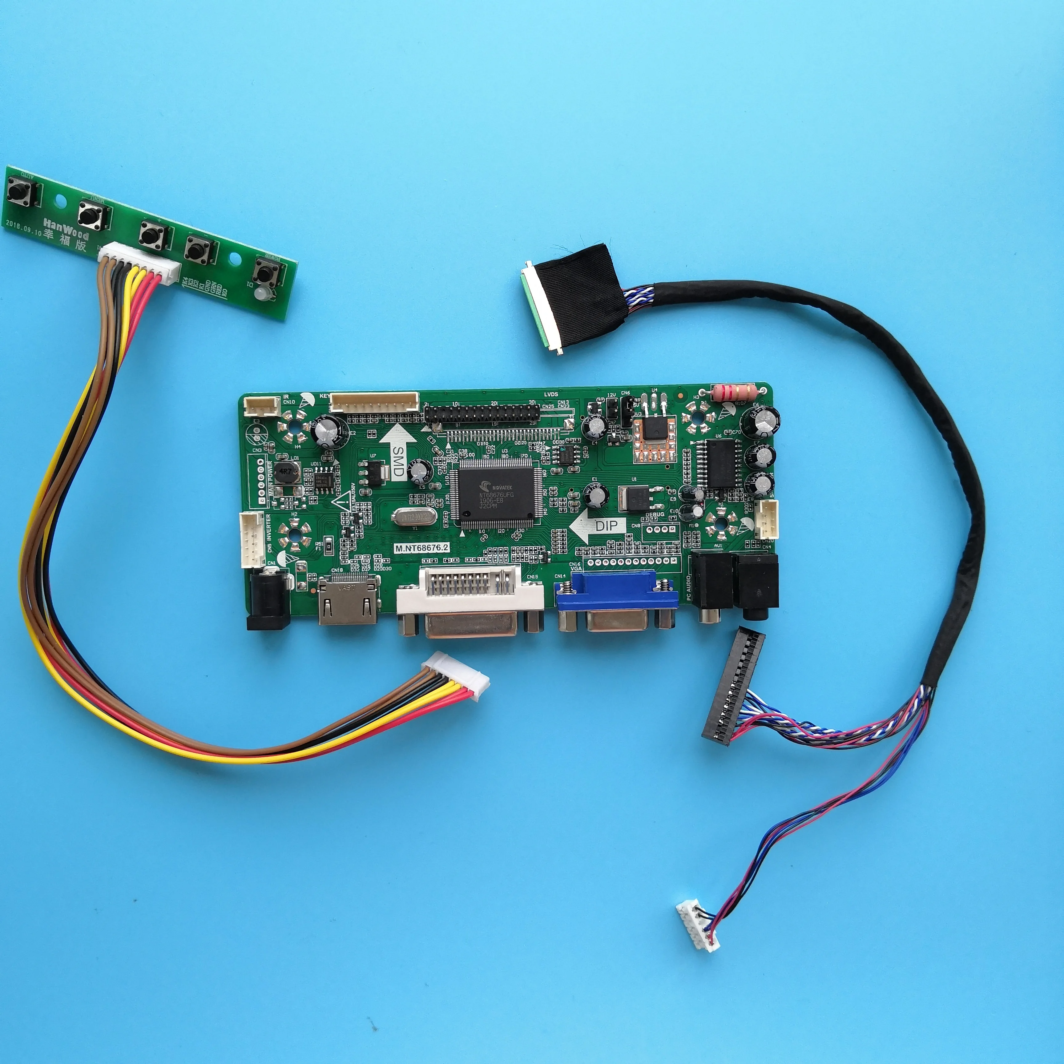 HDMI+DVI+VGA NT68676 LCD Controller Board Kit for 17.3/" 1920X1080 LP173WF1 Panel