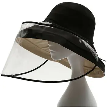

Sun Hat Protective Face Shield Cover Hat Anti Spitting Saliva Drool Fisherman Cap with Detachable Clear Facial Mask