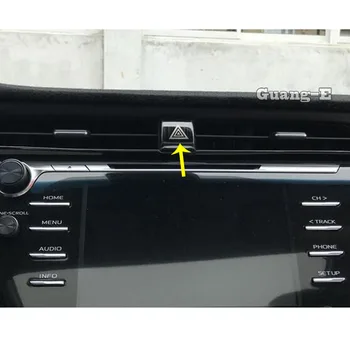 

For Toyota New Camry XV70 2017 2018 2019 2020 Car Stainless Steel Cover Parking Hazard Warning Light Outlet Trim Frame Lamp