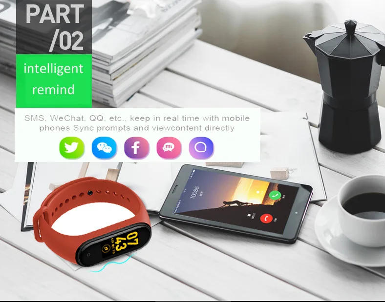 M4 браслет Smartband спортивный браслет часы монитор сердечного ритма фитнес трекер активности(это не Xiomi 4 деятельности Xaiomi Xiami