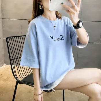 

Women Casual T Shirt Female Gray Short Sleeve Top Tees Printed t-shirt White