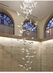 Птица Чайка продажи офис песок стол лобби дуплекс лестница Mall Atrium воздушный подвесной светильник