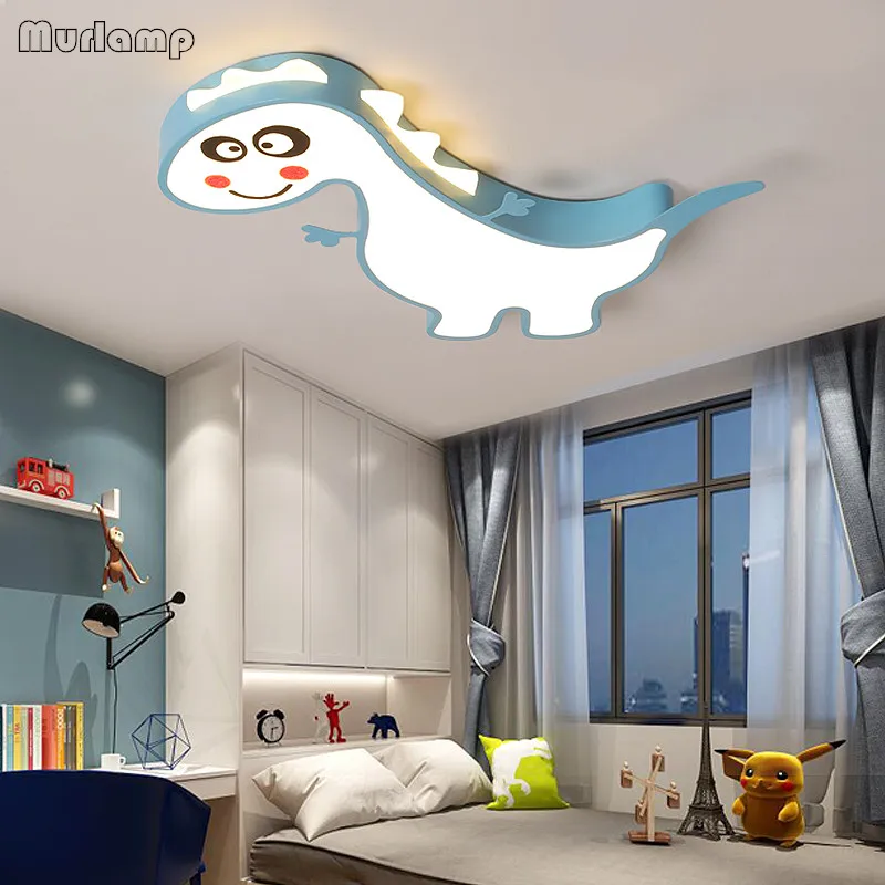 Murlamp Dinasour зеленый/синий/розовый готовая современная светодиодная Люстра для детской комнаты детская комната спальня Потолочная люстра