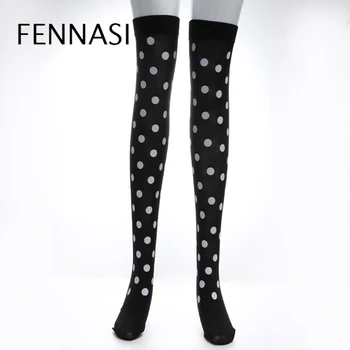 

Halloween Women's Stockings Bone Bow Sexy Thigh Stockings Knee High Socks Thigh High Stockings Black Funny Female FENNASI
