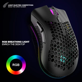 

BM600 USB Wireless RGB Mouse 2.4GHz 3 Gears 1600 DPI Adjustable Hollow Gaming Mice 7 Keys USB Wireless Mouse for Gamer Office