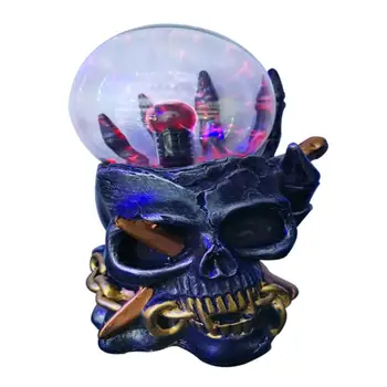 

1 Pc Halloween Skull Plasma Ball Decorative USB Glowing Glass Ball (Black)