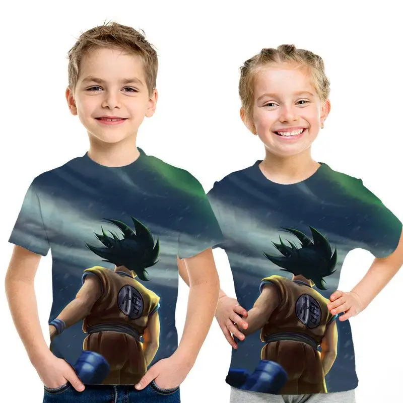 Детские футболки с рисунком из мультфильма «Жемчуг дракона» Детские футболки с 3D принтом модные футболки для мальчиков и девочек