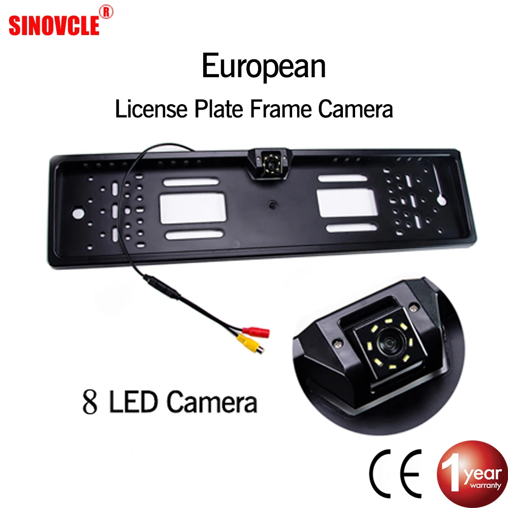 ЕС Европейская номерная табличка рамка Автомобильная камера заднего вида Водонепроницаемый Ночное видение обратный резервный Камера 4 Светодиодный свет