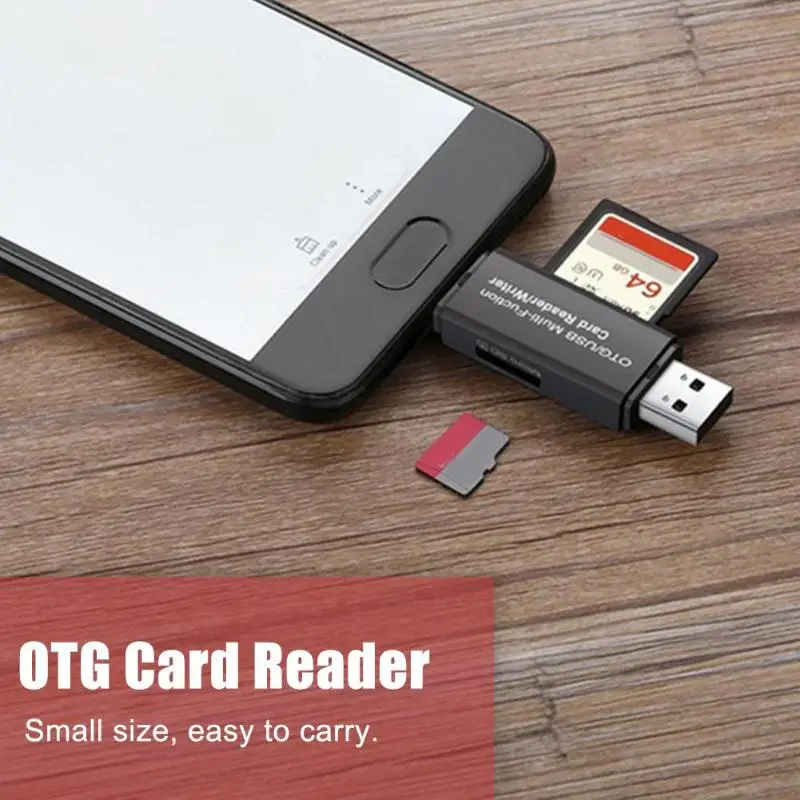 2 в 1 Micro USB OTG адаптер кард-ридер Универсальный TF карта памяти Телефон Разъем Plug and Play без внешнего источника питания