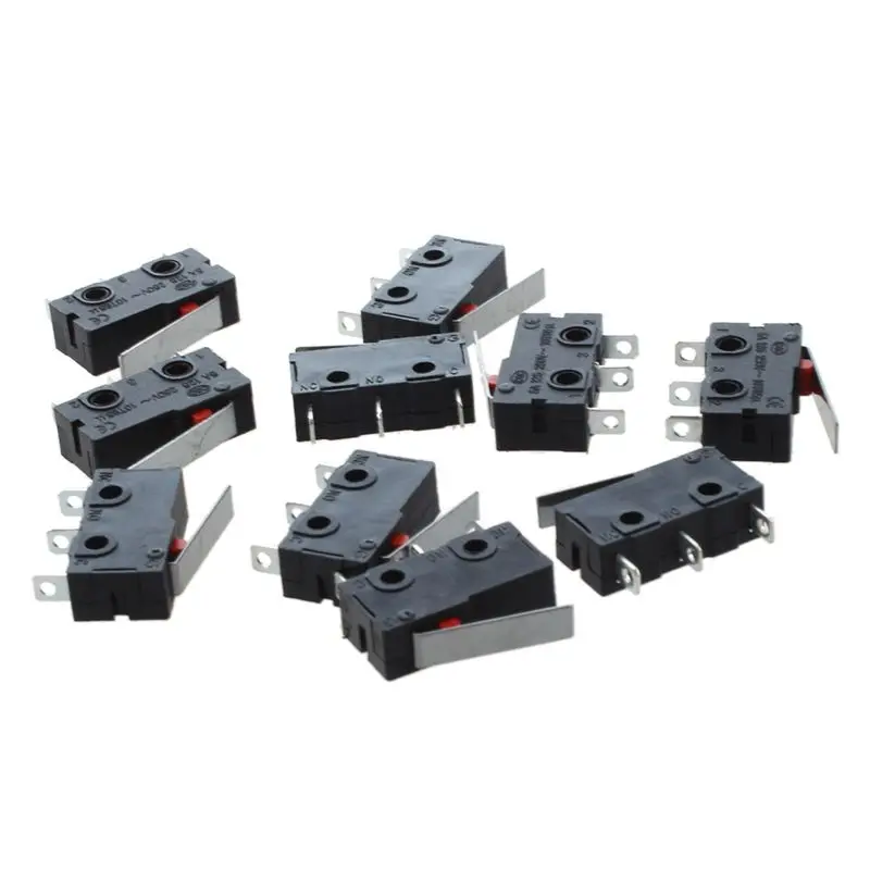 10 Pcs AC 125V 5A SPDT 1NO 1NC Short Straight Hinge Lever Mini Micro Switch | Обустройство дома