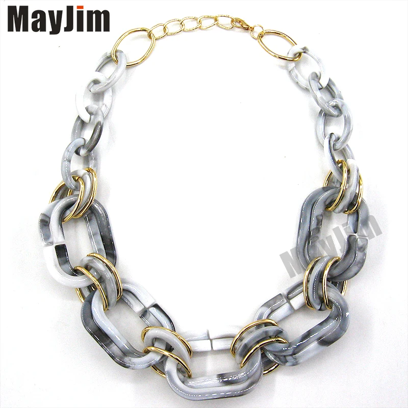 New Statement Aluminum Chain Natural pattern personalized Necklace Women bohemian Choker Necklaces& Pendants Vintage Fashion