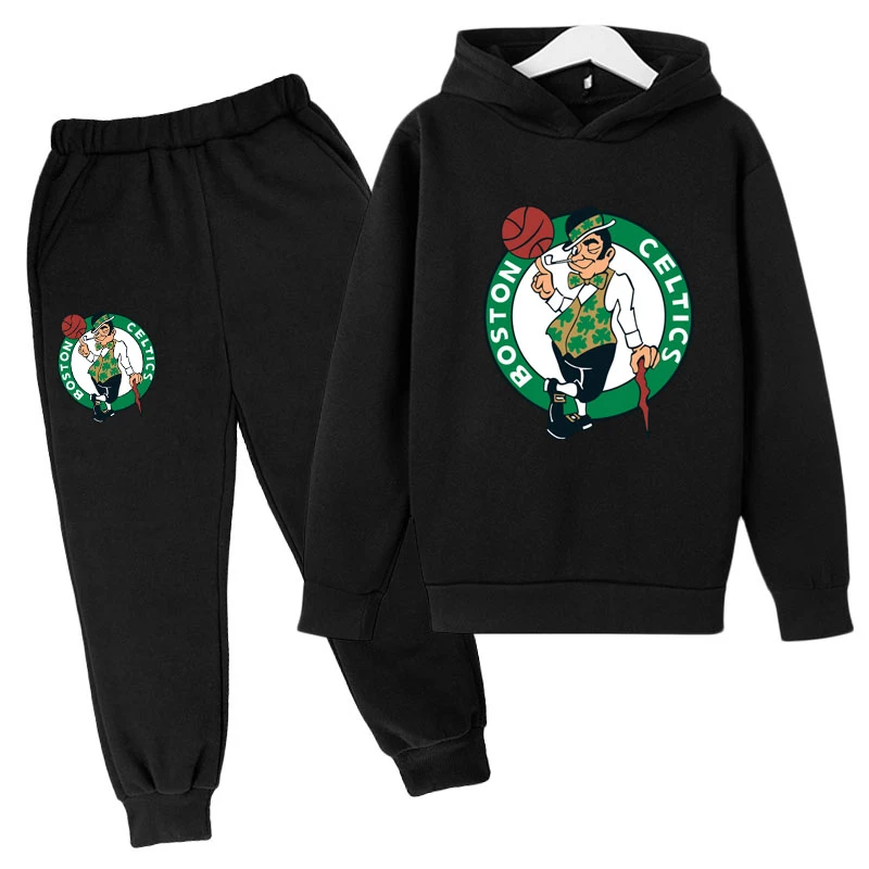 Sudadera con capucha y logo de Boston Celtics niño y niña, chándal de moda, Sudadera con capucha, ropa de Hip Hop para niño/niña, jersey de traje 2022|set de ropa| -