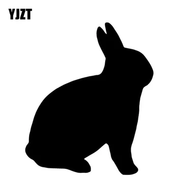 

YJZT 12.9CM*15.3CM Rabbit Pattern Decor Car Sticker Bumper Accessories Vinyl Decal Black/Silver C4-2447