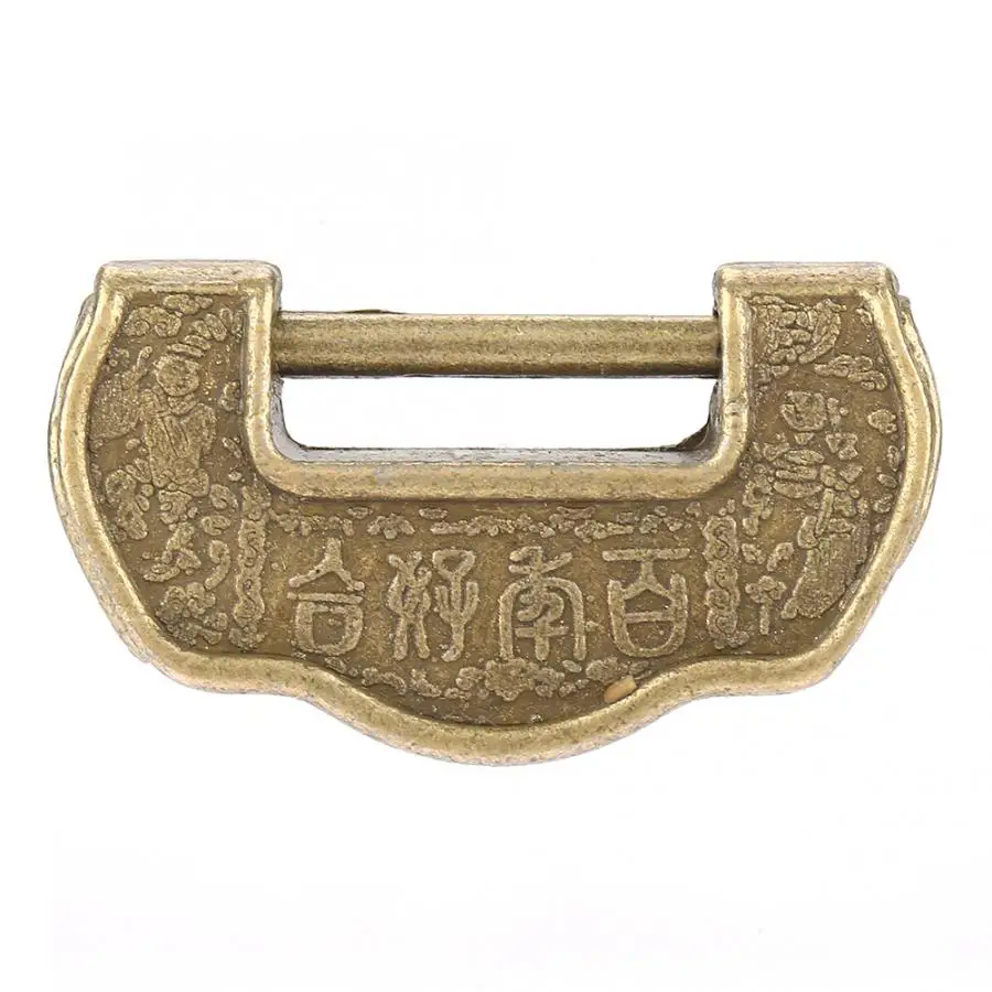 

Sliding Door Lock Chinese Vintage Padlock Antique Retro Style Lock Key for Jewelry Box Drawer Cabinet Smart Door Lock