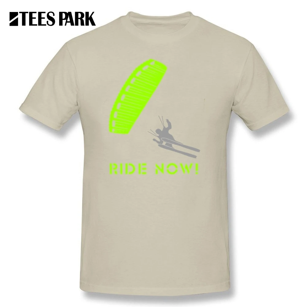 Speedriding! Ride Now футболка Skydiver Parachute Jumping Мужская Дизайнерская футболка Подростковая хлопковая футболка с короткими рукавами рубашки мужские топы - Цвет: Natural