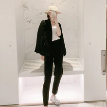 ^^Best Offers 2019 new autumn women's pants suits Korean double-breasted slim solid color ladies jacket blazer Casual suit two-piece female ^^Best Offers 2019 new autumn women's pants suits Korean double-breasted slim solid color ladies jacket blazer Casual suit two-piece female
