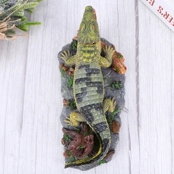 

Creative Resin Crocodile Fish Tank Landscape Animal Decor Aquarium Oxygen Pump Air Bubble Ornament
