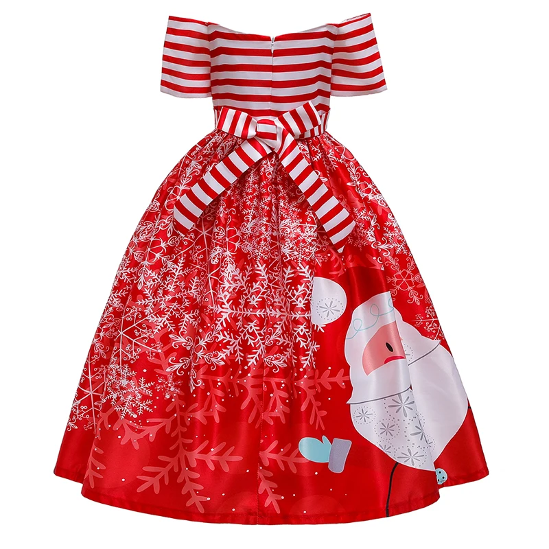 Г. Зимний новогодний костюм длинное рождественское платье Детские платья для девочек, детская одежда праздничное платье принцессы от 10 до 12 лет
