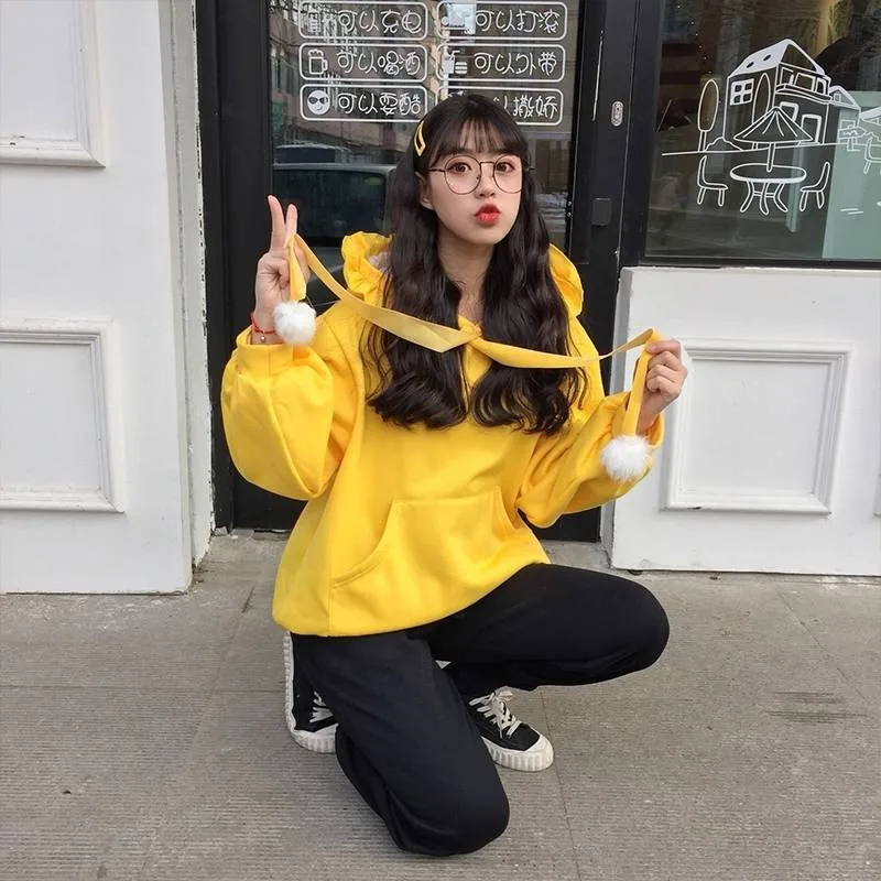 Harajuku Модные женские толстовки, милый Рождественский свитшот, милые свободные женские пуловеры, осенние толстовки больших размеров, повседневные зимние топы