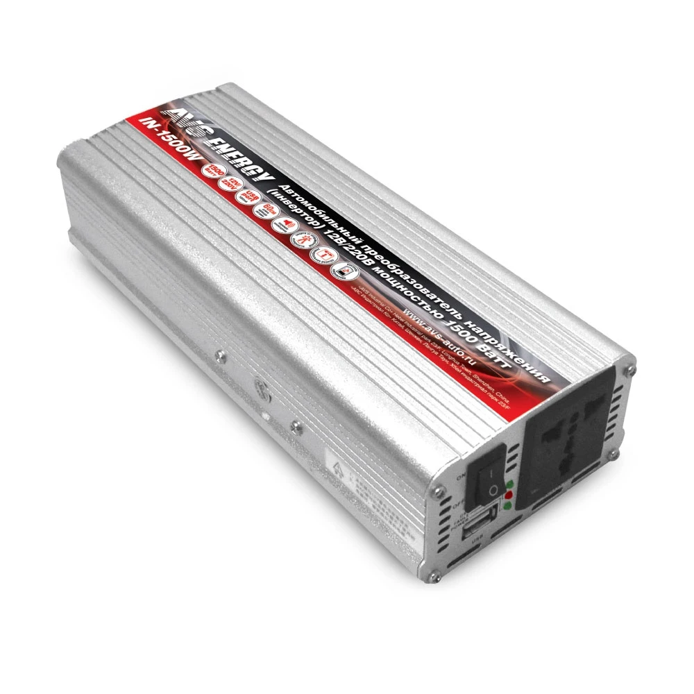 Инвертор AVS 24/220V IN-1500W-24 1500Вт защита от перегрева Арт. 80325 | Автомобили и мотоциклы