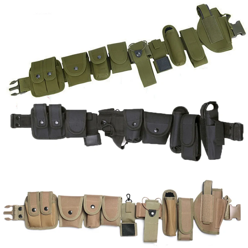 5 in 1 Tactical Duty Padded Belts for Law Enforcement Modular Heavy  Equipment Police Duty Utility Belt with Pouches (Army Green)