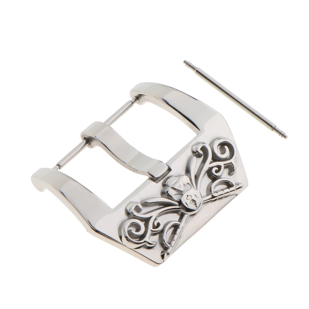 

Polished Vintage Carved Stainless Steel Buckle for Watch Strap Band